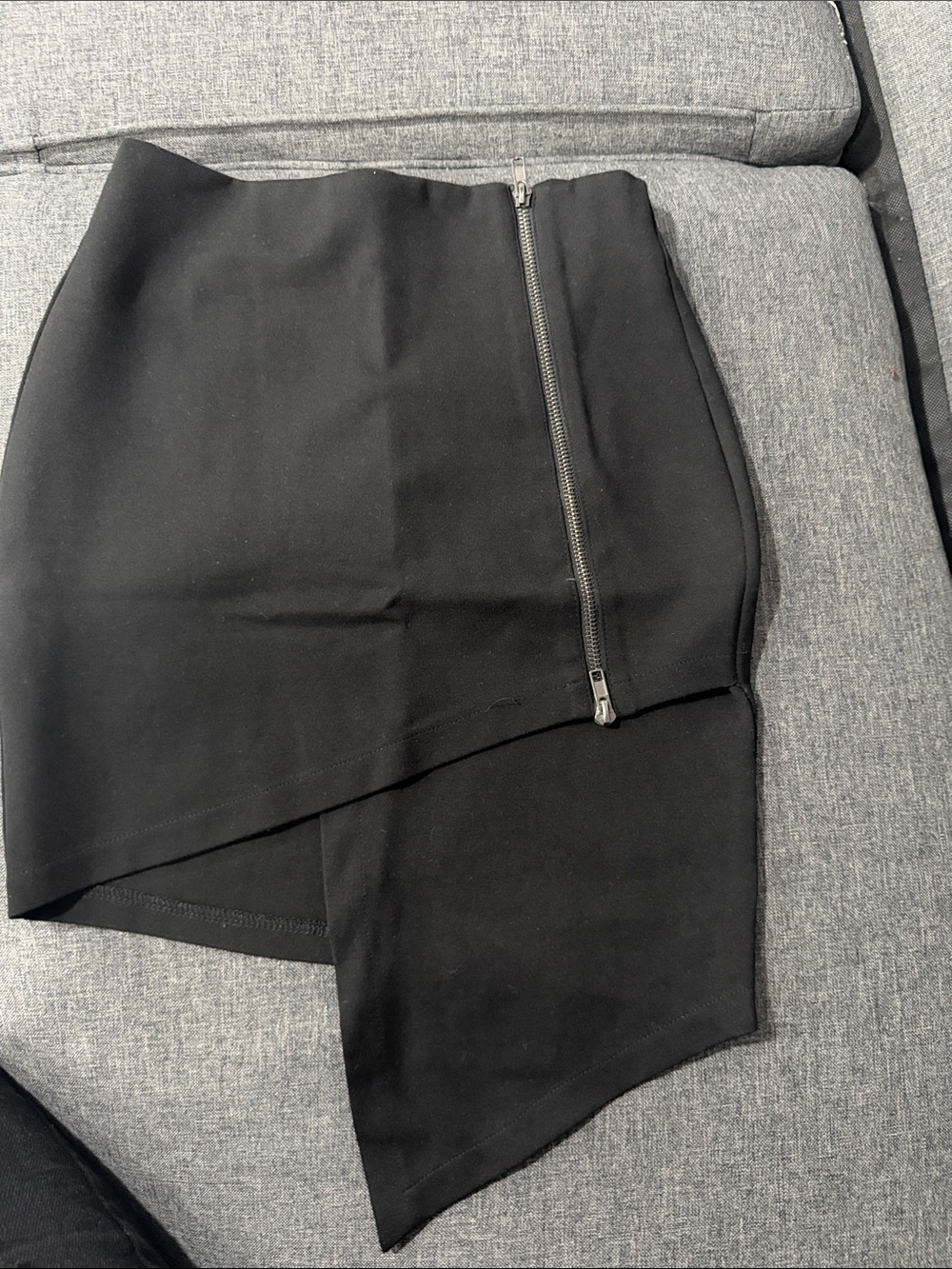Rehab Black Asymmetrical Zip Skirt